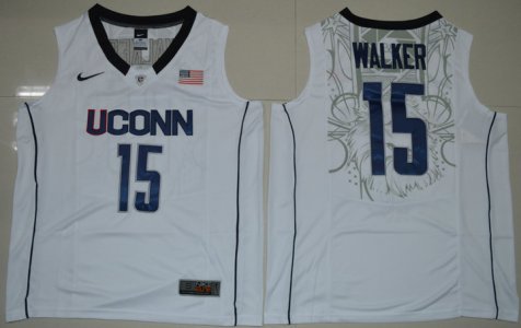 Maillot De Basket NCAA Uconn Huskies Kemba Walker 15 College Basketball Blanc
